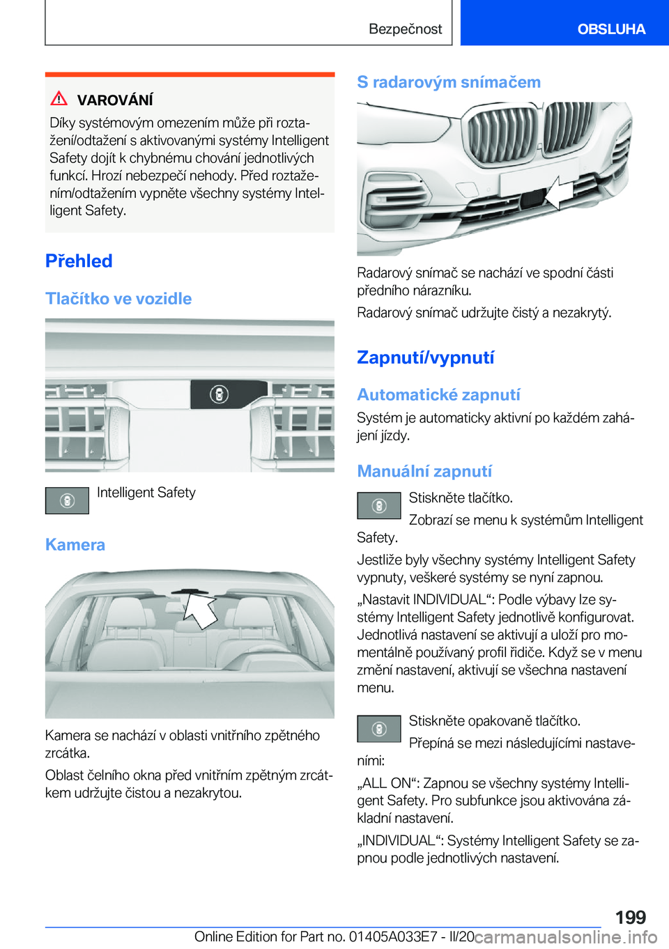 BMW X5 M 2020  Návod na použití (in Czech) �V�A�R�O�V�