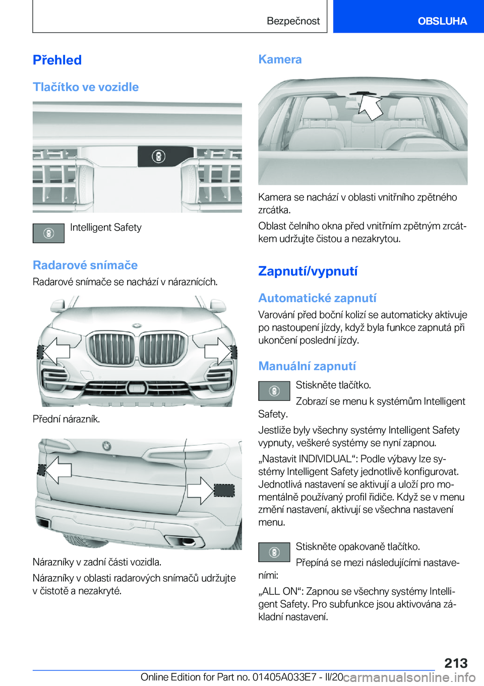 BMW X5 M 2020  Návod na použití (in Czech) �P�e�h�l�e�d
�T�l�a�č�