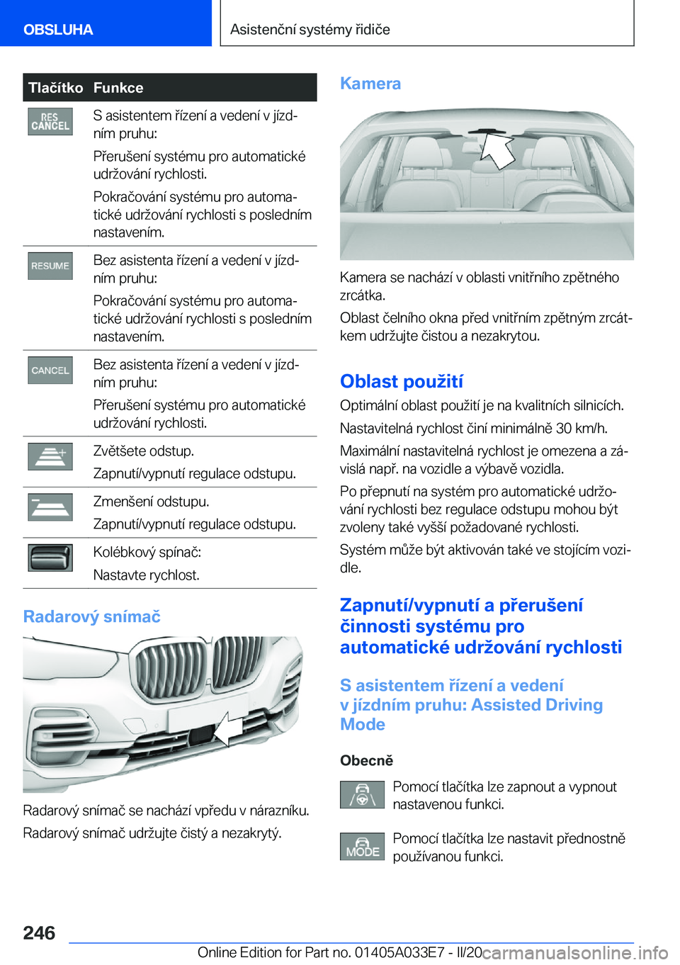 BMW X5 M 2020  Návod na použití (in Czech) �T�l�a�č�