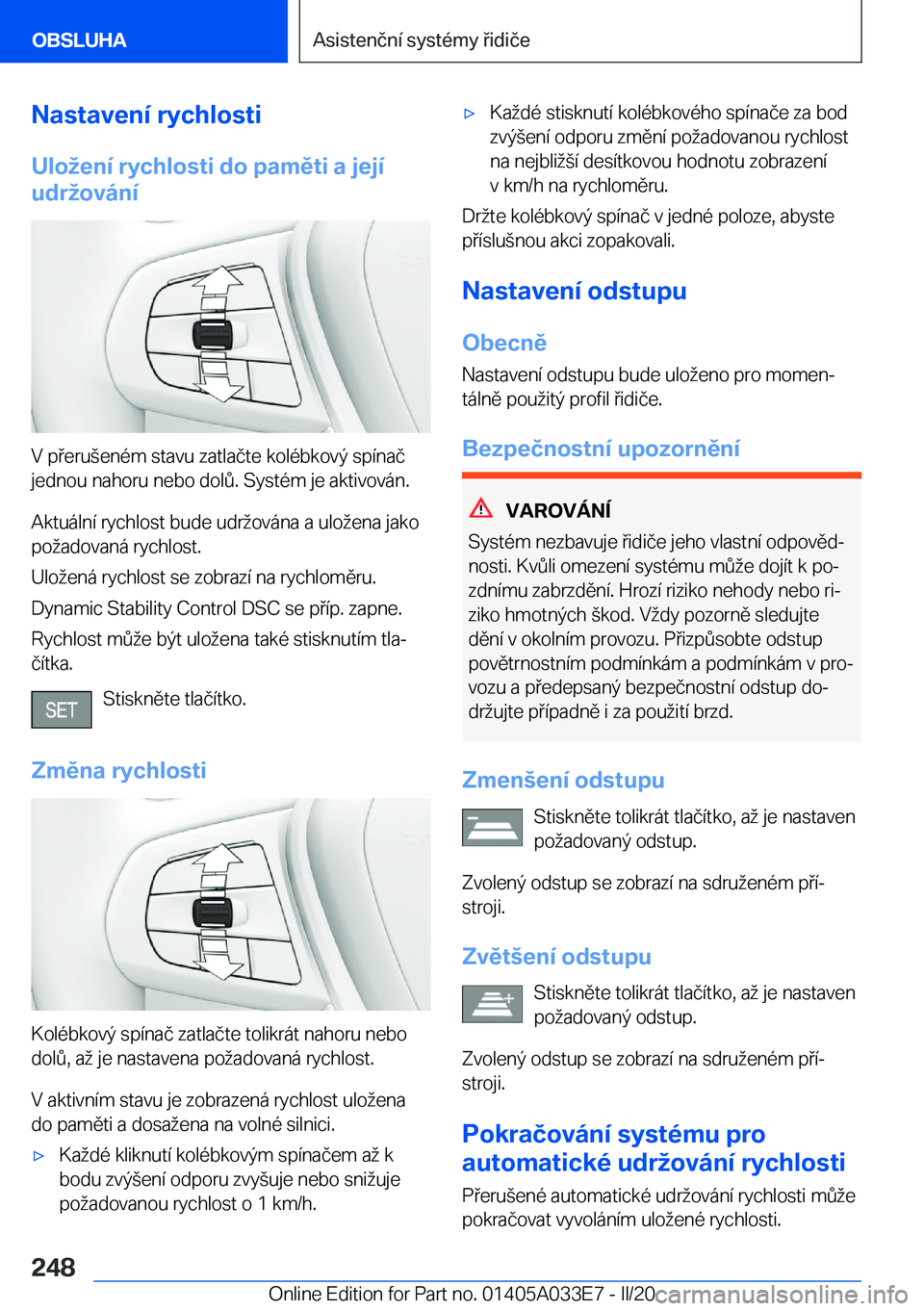 BMW X5 M 2020  Návod na použití (in Czech) �N�a�s�t�a�v�e�n�