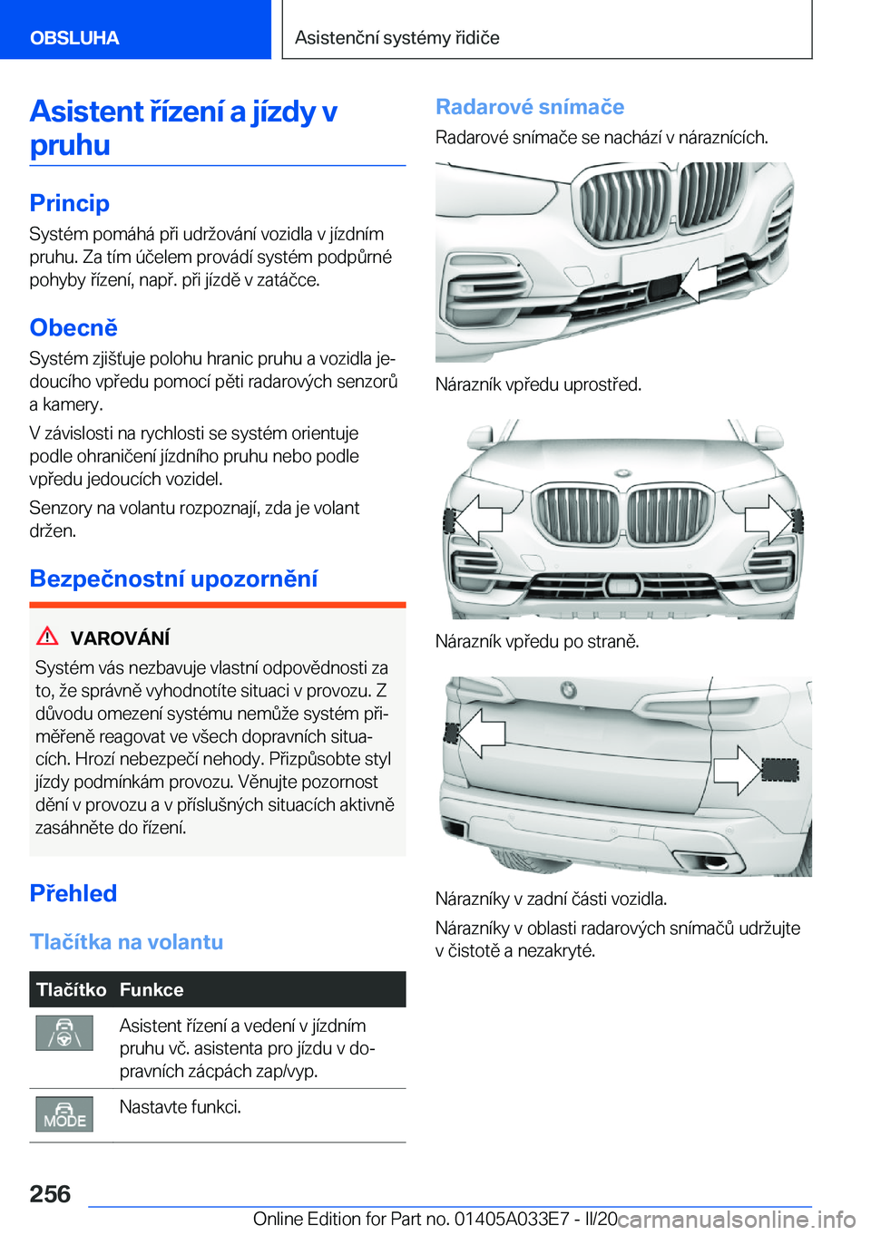 BMW X5 M 2020  Návod na použití (in Czech) �A�s�i�s�t�e�n�t��