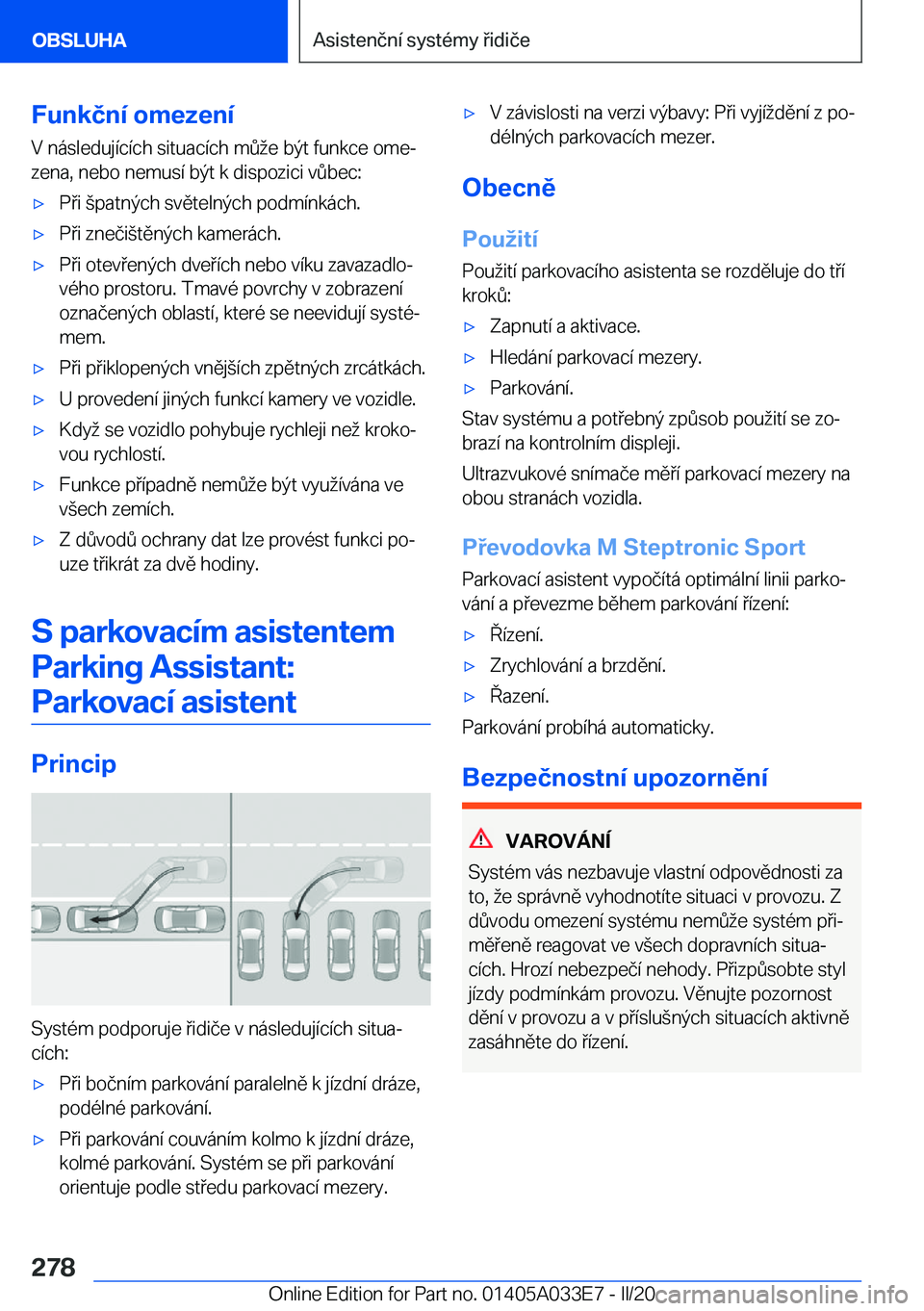 BMW X5 M 2020  Návod na použití (in Czech) �F�u�n�k�č�n�