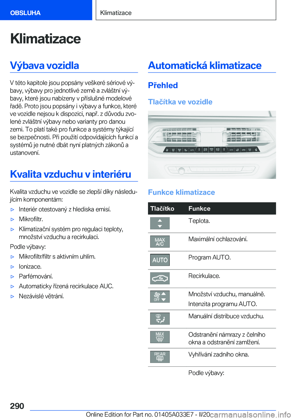 BMW X5 M 2020  Návod na použití (in Czech) �K�l�i�m�a�t�i�z�a�c�e�V�