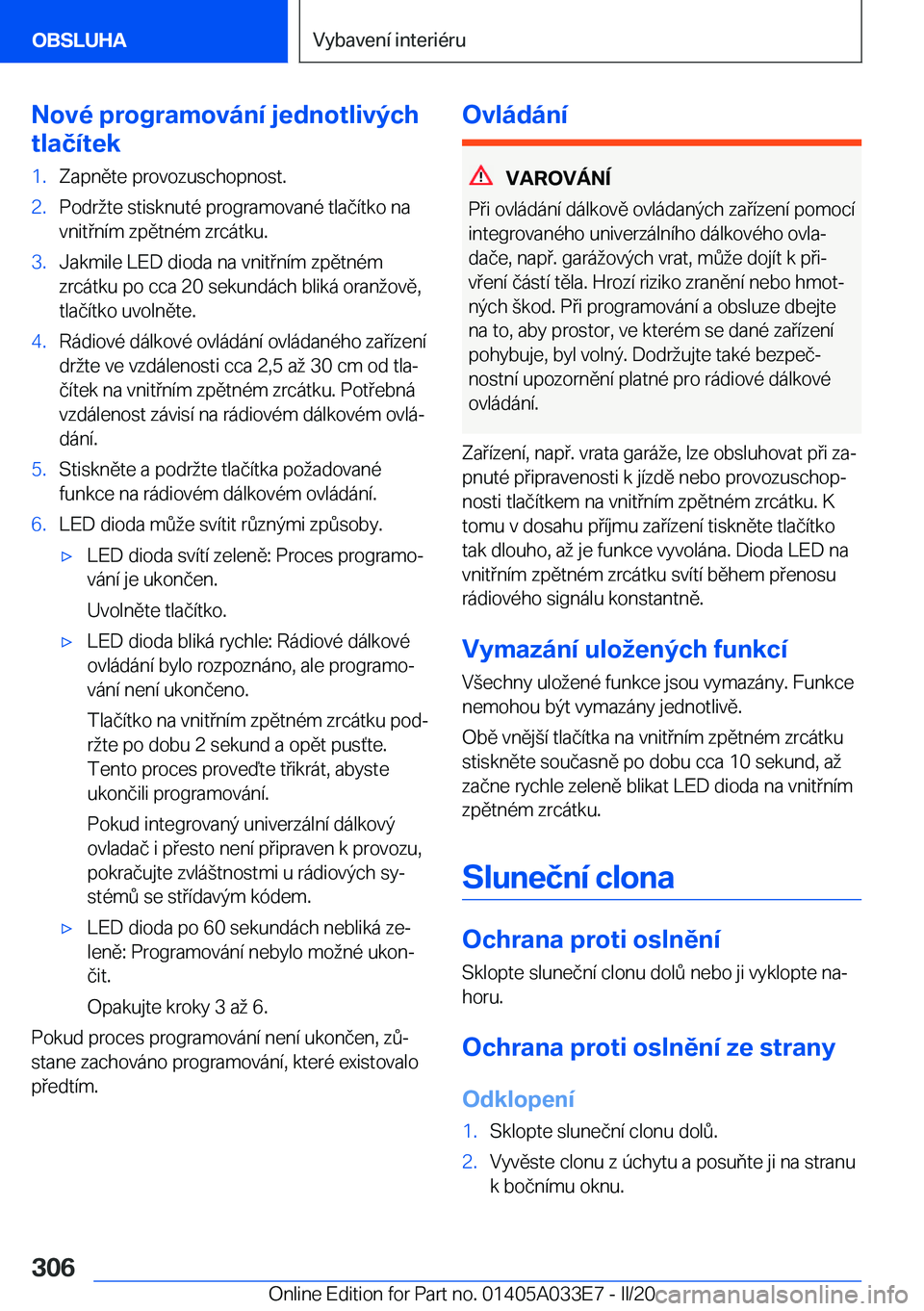 BMW X5 M 2020  Návod na použití (in Czech) �N�o�v�