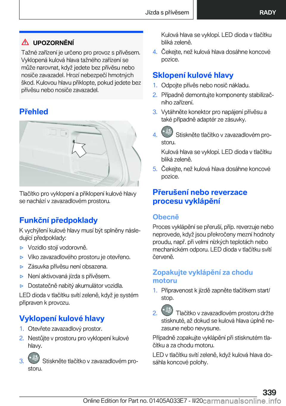 BMW X5 M 2020  Návod na použití (in Czech) �U�P�O�Z�O�R�N�Ě�N�