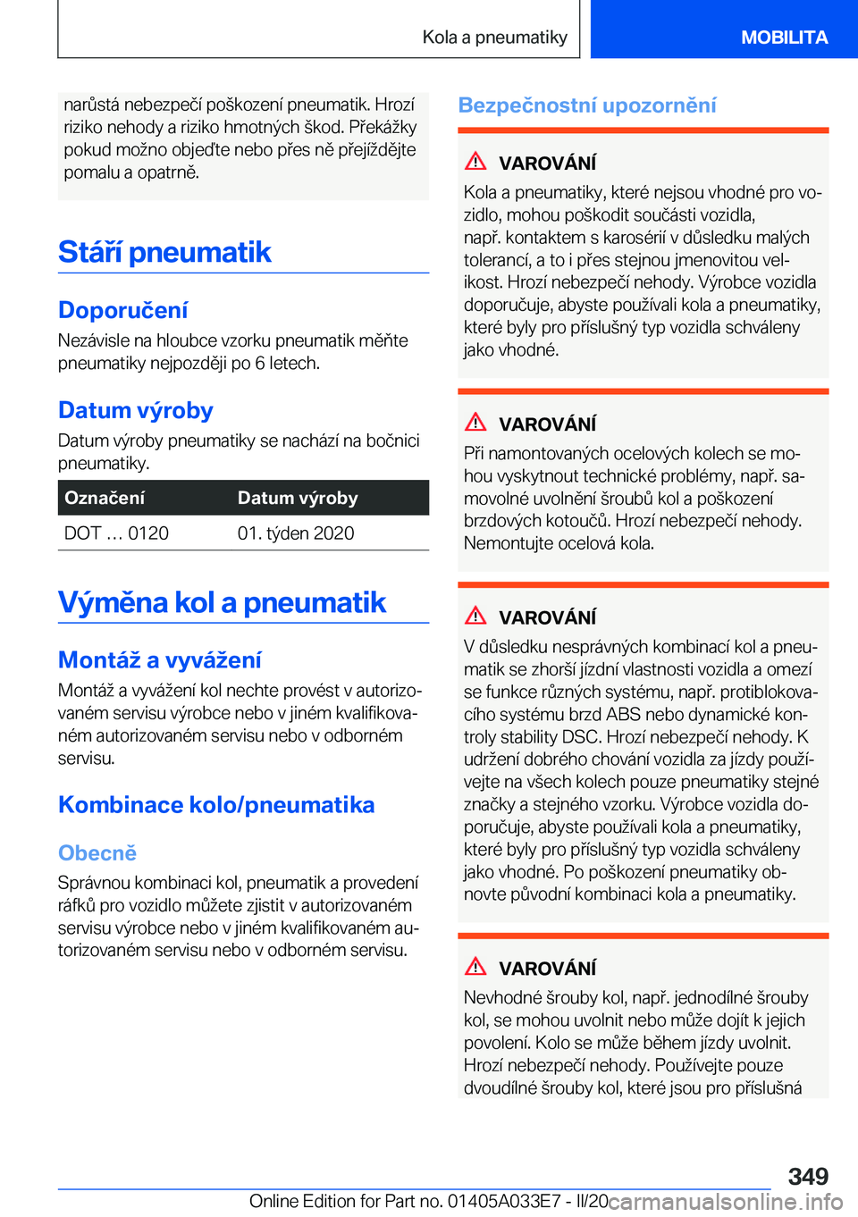 BMW X5 M 2020  Návod na použití (in Czech) �n�a�r0�s�t�