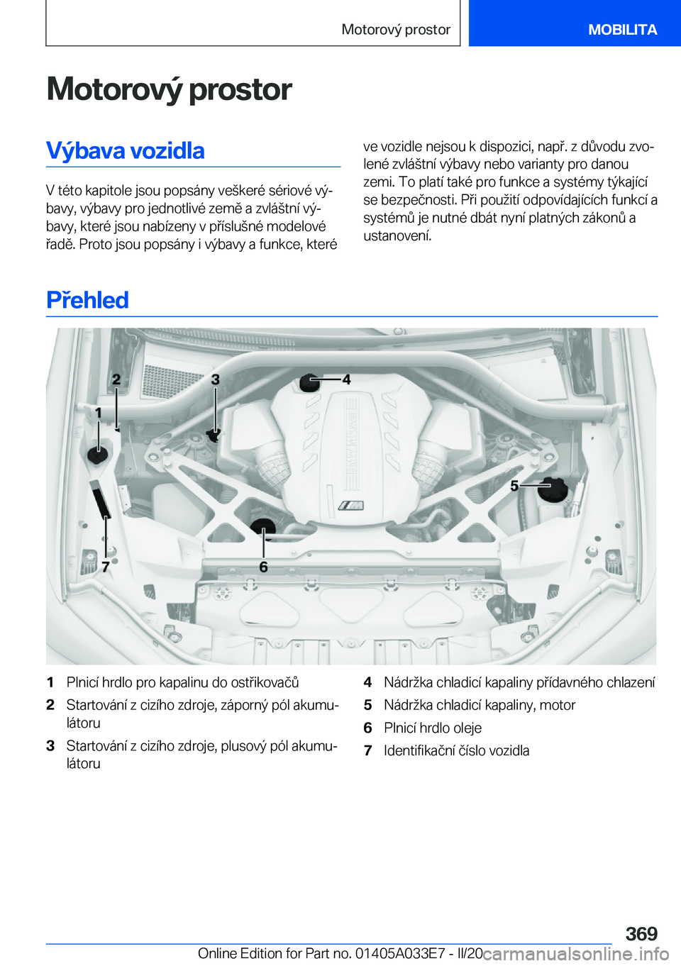 BMW X5 M 2020  Návod na použití (in Czech) �M�o�t�o�r�o�v�