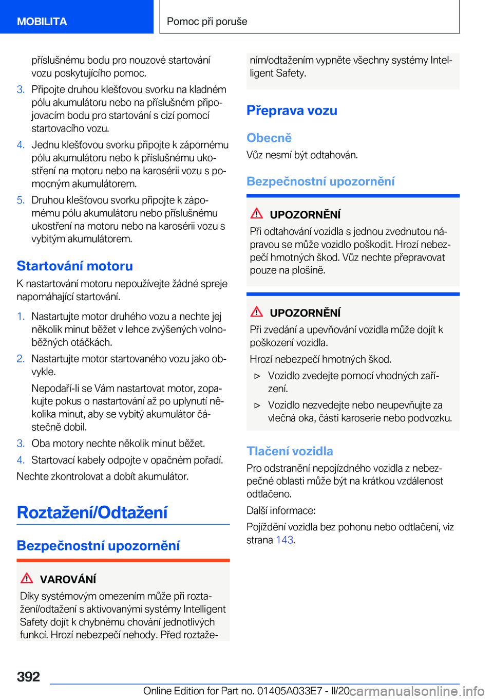 BMW X5 M 2020  Návod na použití (in Czech) �p�