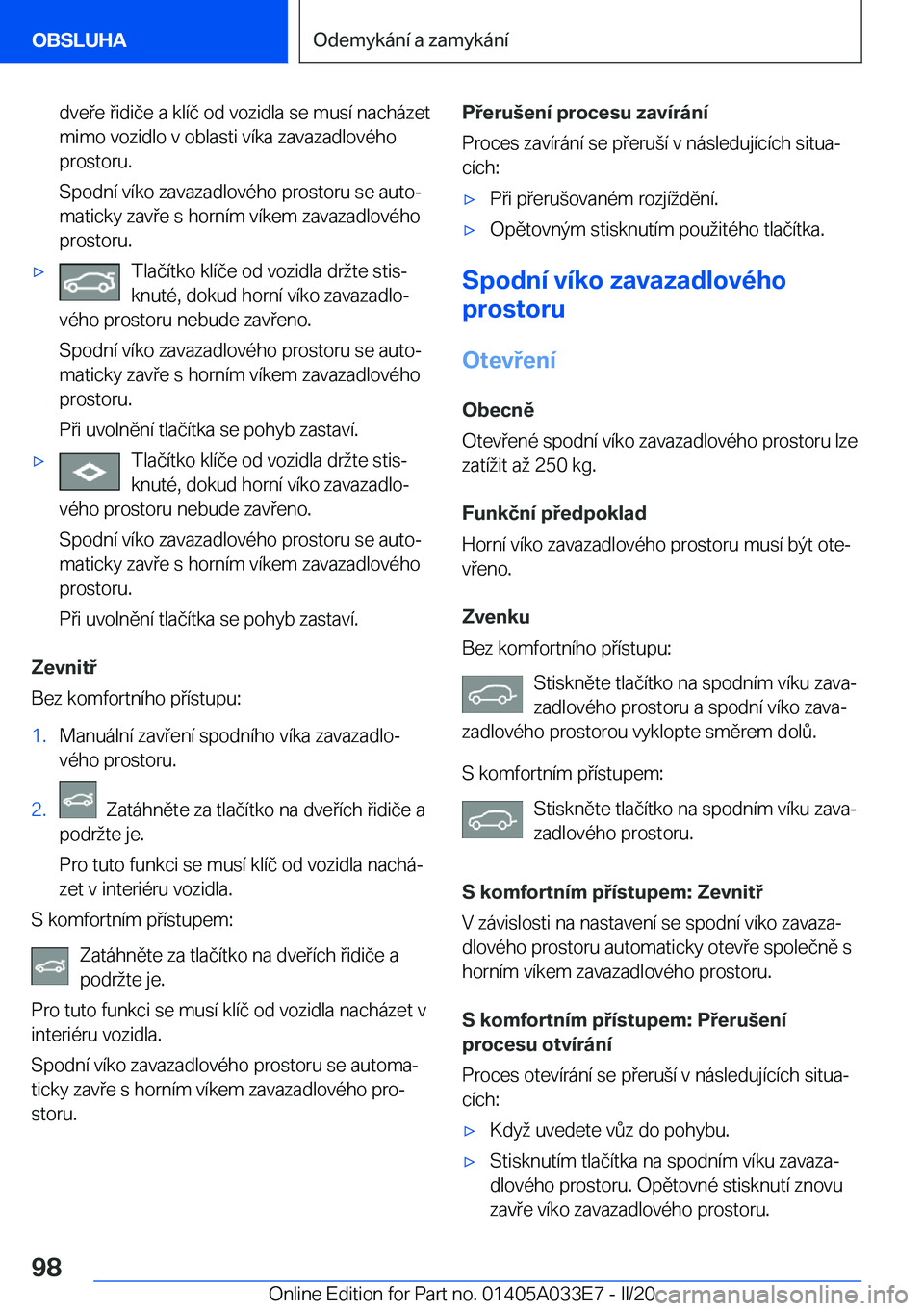 BMW X5 M 2020  Návod na použití (in Czech) �d�v�e�e��i�d�i�č�e��a��k�l�