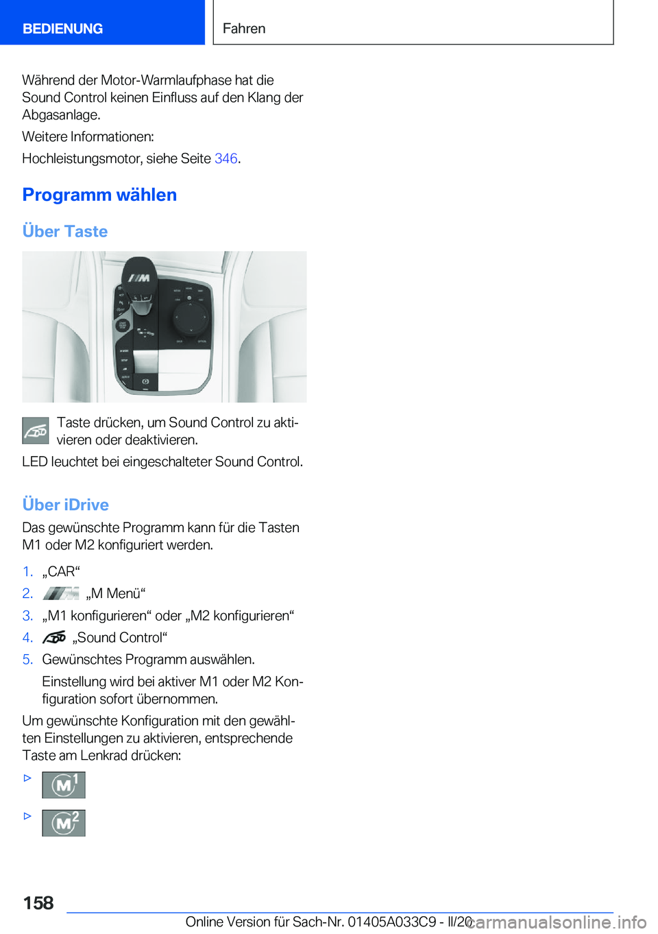 BMW X5 M 2020  Betriebsanleitungen (in German) �W�
