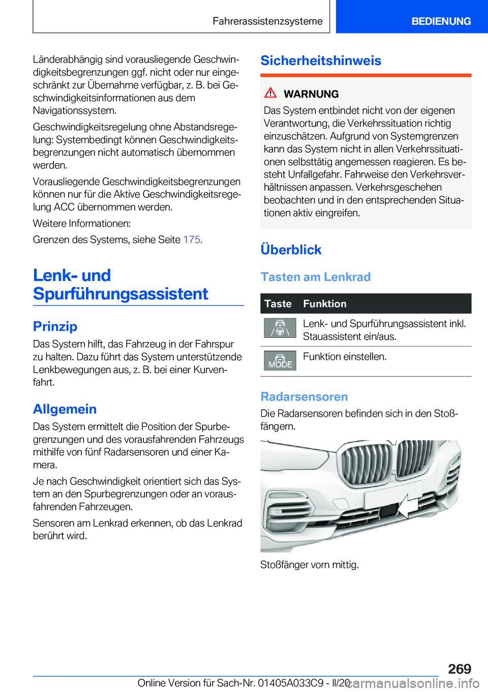 BMW X5 M 2020  Betriebsanleitungen (in German) �L�