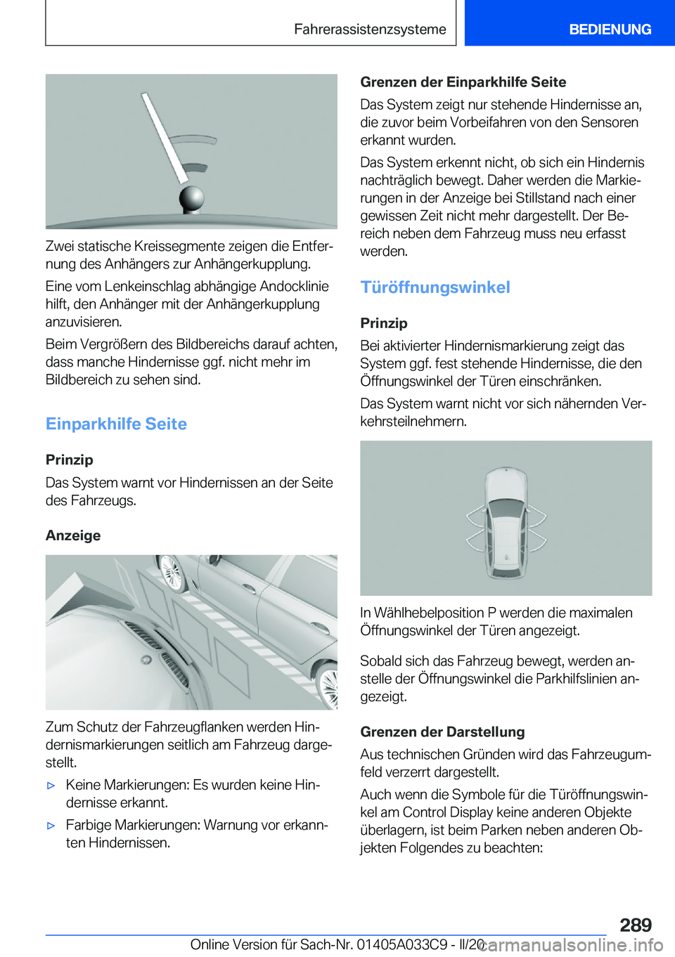 BMW X5 M 2020  Betriebsanleitungen (in German) �Z�w�e�i��s�t�a�t�i�s�c�h�e��K�r�e�i�s�s�e�g�m�e�n�t�e��z�e�i�g�e�n��d�i�e��E�n�t�f�e�rj�n�u�n�g��d�e�s��A�n�h�