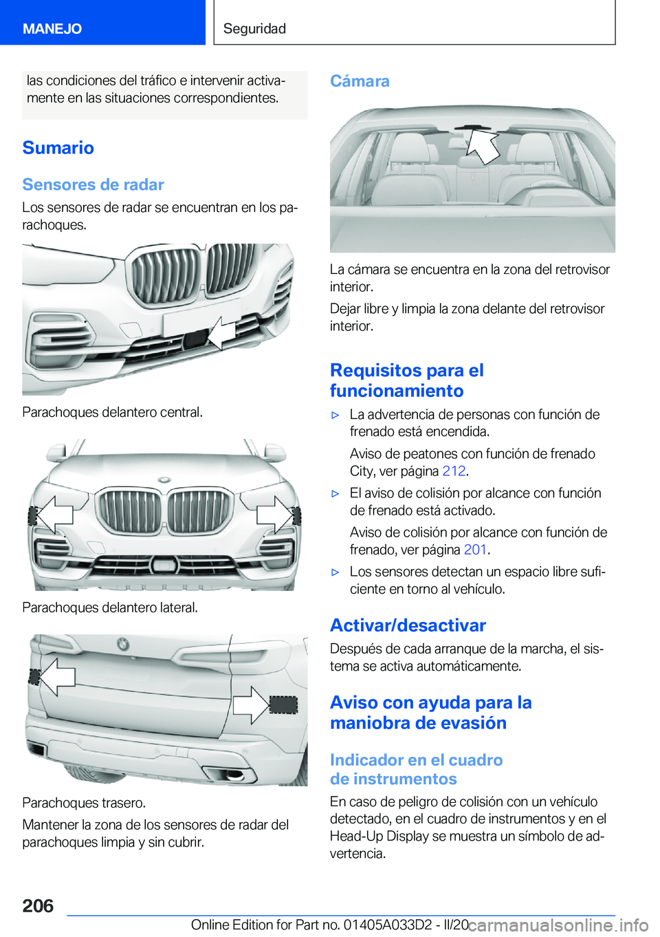 BMW X5 M 2020  Manuales de Empleo (in Spanish) �l�a�s��c�o�n�d�i�c�i�o�n�e�s��d�e�l��t�r�