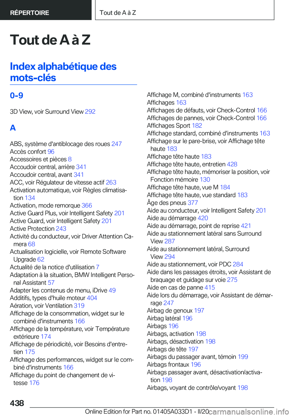 BMW X5 M 2020  Notices Demploi (in French) �T�o�u�t��d�e��A��