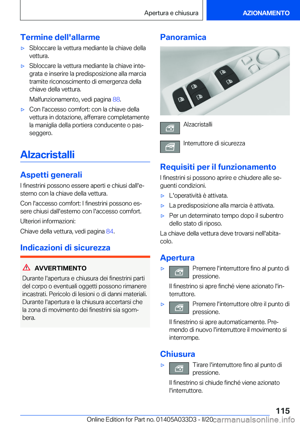 BMW X5 M 2020  Libretti Di Uso E manutenzione (in Italian) �T�e�r�m�i�n�e��d�e�l�l�'�a�l�l�a�r�m�e'x�S�b�l�o�c�c�a�r�e��l�a��v�e�t�t�u�r�a��m�e�d�i�a�n�t�e��l�a��c�h�i�a�v�e��d�e�l�l�a�v�e�t�t�u�r�a�.'x�S�b�l�o�c�c�a�r�e��l�a��v�e�t�t�u�r
