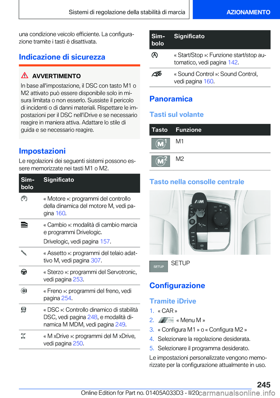 BMW X5 M 2020  Libretti Di Uso E manutenzione (in Italian) �u�n�a��c�o�n�d�i�z�i�o�n�e��v�e�i�c�o�l�o��e�f�f�i�c�i�e�n�t�e�.��L�a��c�o�n�f�i�g�u�r�aª�z�i�o�n�e��t�r�a�m�i�t�e��i��t�a�s�t�i��è��d�i�s�a�t�t�i�v�a�t�a�.
�I�n�d�i�c�a�z�i�o�n�e��d�i�