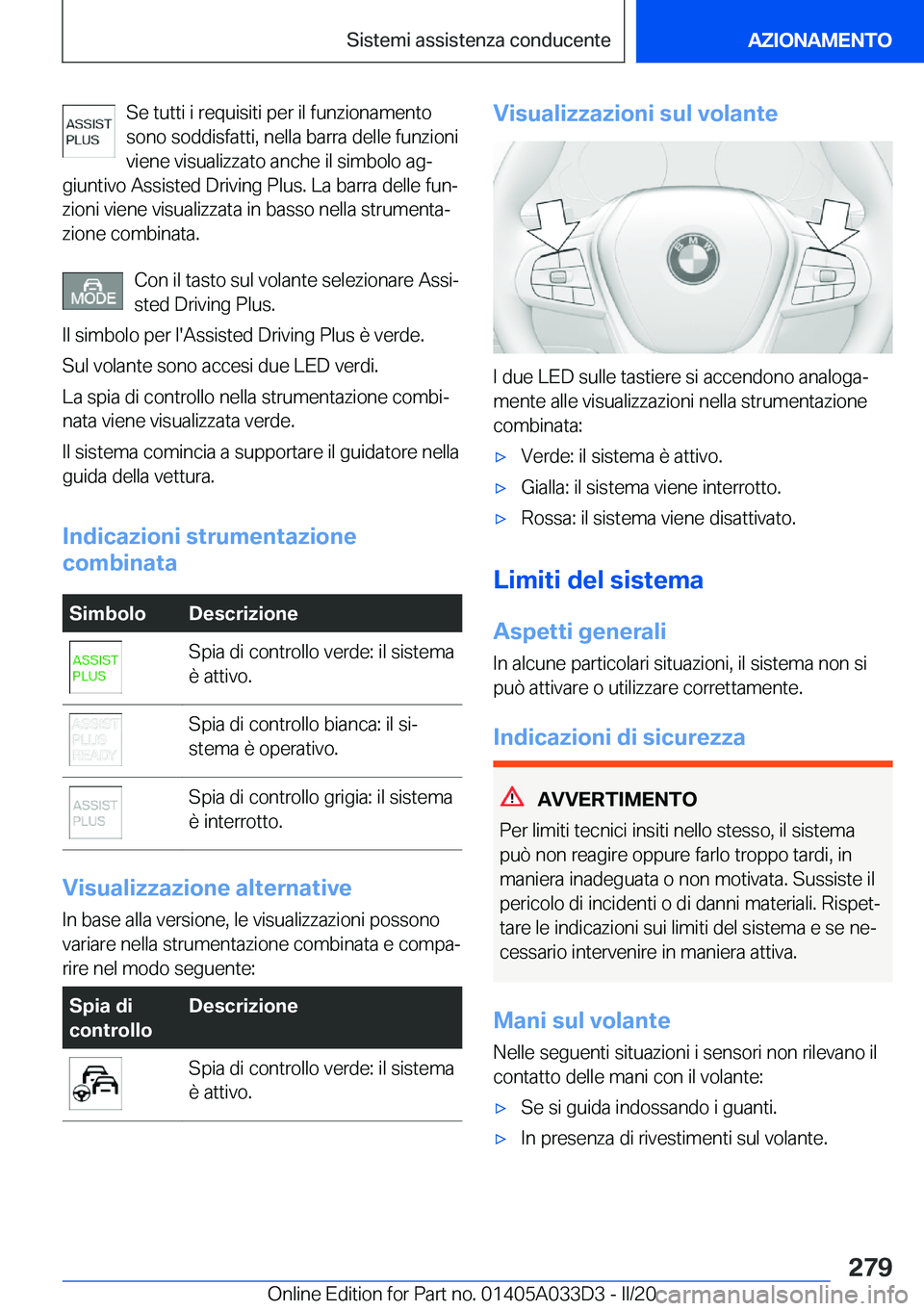 BMW X5 M 2020  Libretti Di Uso E manutenzione (in Italian) �S�e��t�u�t�t�i��i��r�e�q�u�i�s�i�t�i��p�e�r��i�l��f�u�n�z�i�o�n�a�m�e�n�t�o
�s�o�n�o��s�o�d�d�i�s�f�a�t�t�i�,��n�e�l�l�a��b�a�r�r�a��d�e�l�l�e��f�u�n�z�i�o�n�i
�v�i�e�n�e��v�i�s�u�a�l�i�z