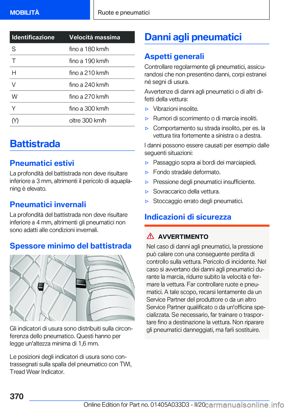 BMW X5 M 2020  Libretti Di Uso E manutenzione (in Italian) �I�d�e�n�t�i�f�i�c�a�z�i�o�n�e�V�e�l�o�c�i�t�