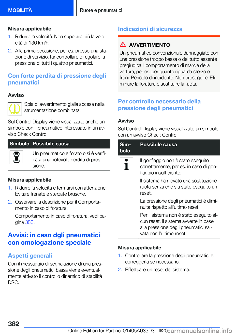 BMW X5 M 2020  Libretti Di Uso E manutenzione (in Italian) �M�i�s�u�r�a��a�p�p�l�i�c�a�b�i�l�e�1�.�R�i�d�u�r�r�e��l�a��v�e�l�o�c�i�t�