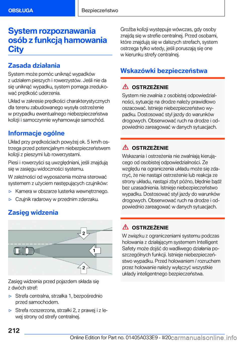 BMW X5 M 2020  Instrukcja obsługi (in Polish) �S�y�s�t�e�m��r�o�z�p�o�z�n�a�w�a�n�i�a�o�s�
