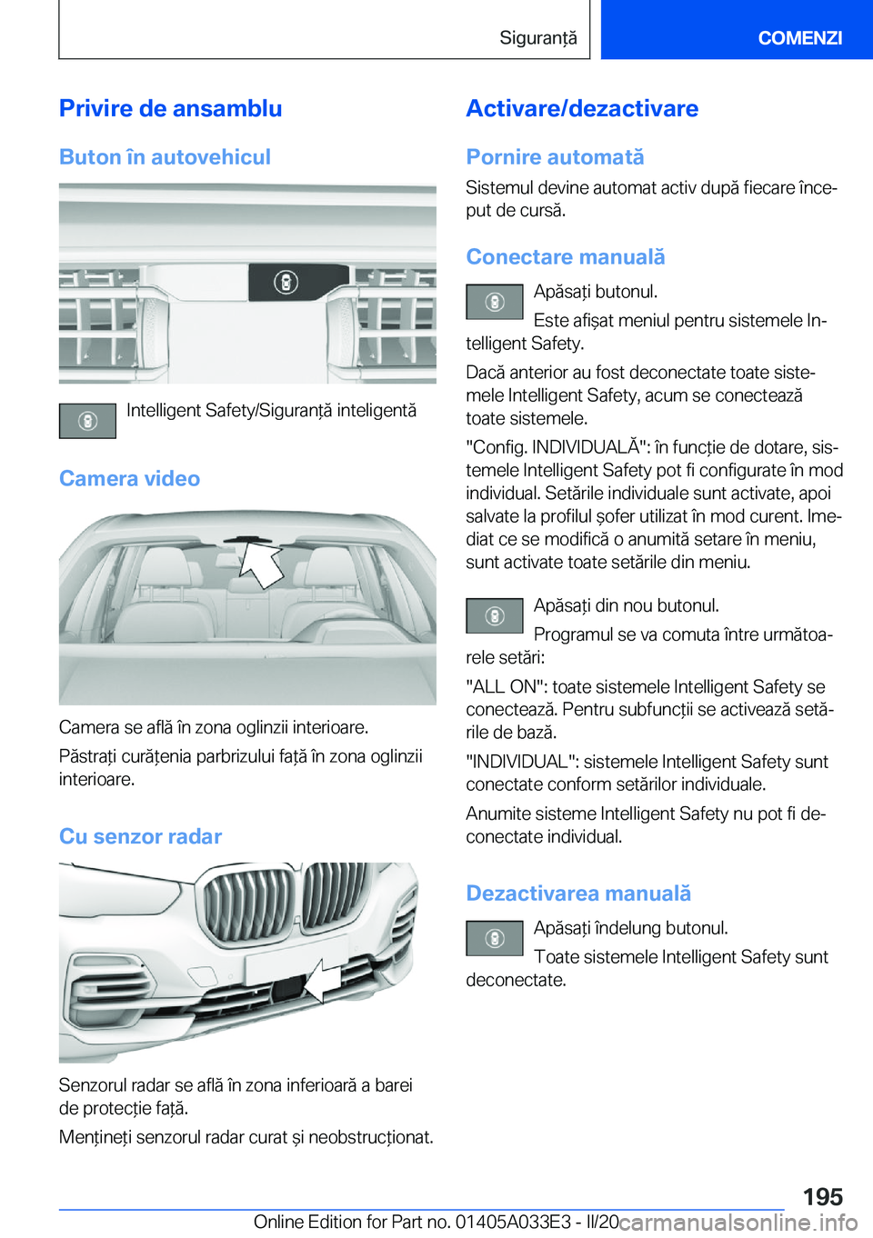 BMW X5 M 2020  Ghiduri De Utilizare (in Romanian) �P�r�i�v�i�r�e��d�e��a�n�s�a�m�b�l�u
�B�u�t�o�n��