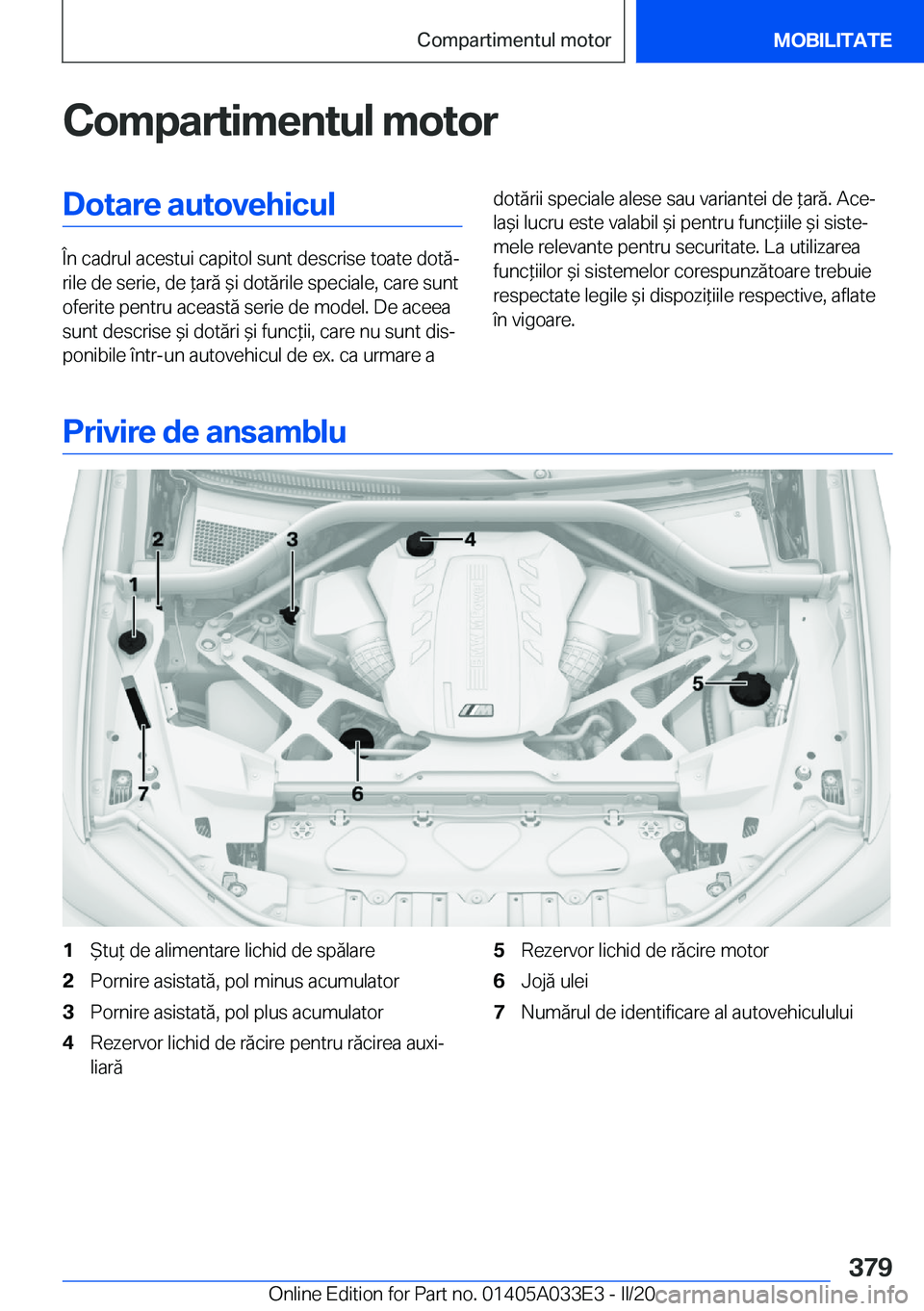 BMW X5 M 2020  Ghiduri De Utilizare (in Romanian) �C�o�m�p�a�r�t�i�m�e�n�t�u�l��m�o�t�o�r�D�o�t�a�r�e��a�u�t�o�v�e�h�i�c�u�l
�