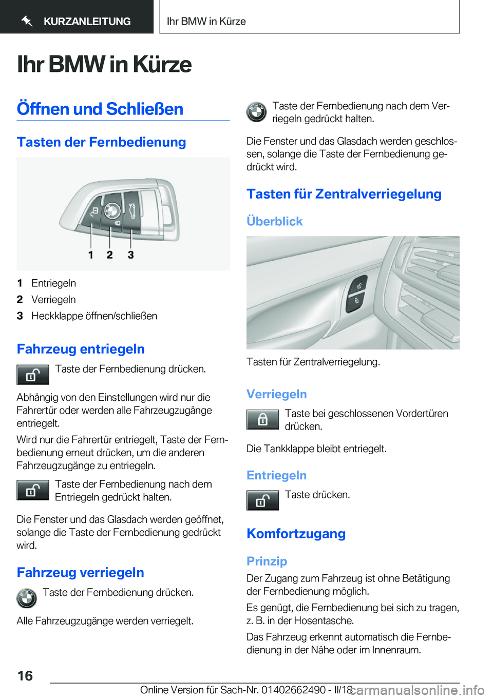BMW X5 M 2018  Betriebsanleitungen (in German) �I�h�r��B�M�W��i�n��K�