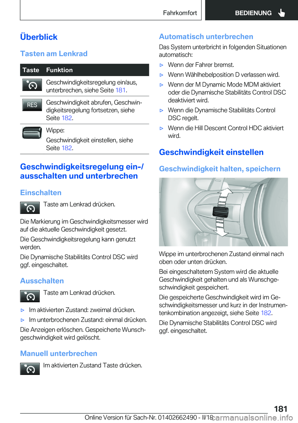 BMW X5 M 2018  Betriebsanleitungen (in German) �