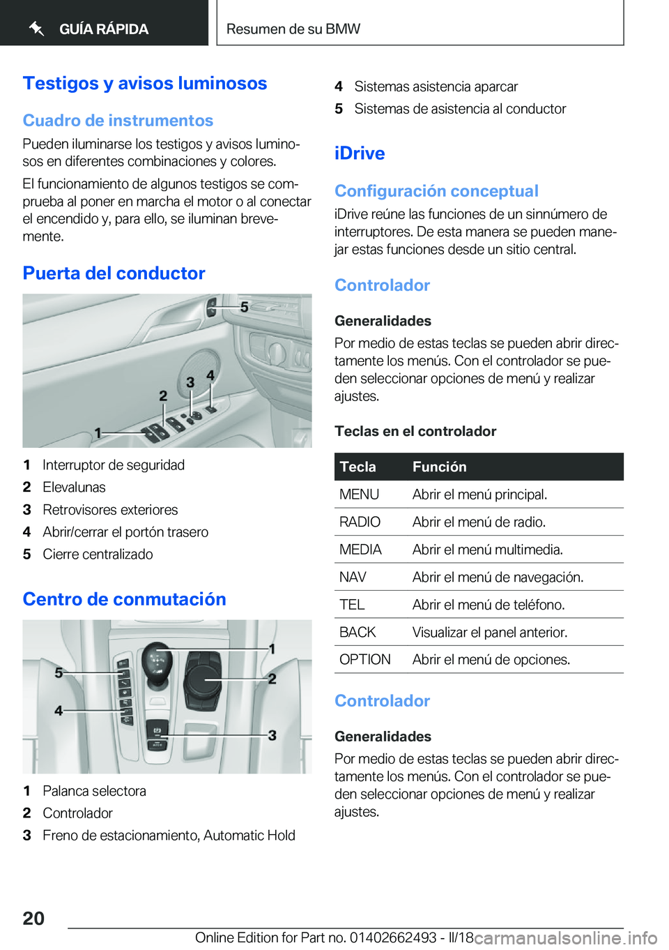 BMW X5 M 2018  Manuales de Empleo (in Spanish) �T�e�s�t�i�g�o�s��y��a�v�i�s�o�s��l�u�m�i�n�o�s�o�s�C�u�a�d�r�o��d�e��i�n�s�t�r�u�m�e�n�t�o�s�P�u�e�d�e�n� �i�l�u�m�i�n�a�r�s�e� �l�o�s� �t�e�s�t�i�g�o�s� �y� �a�v�i�s�o�s� �l�u�m�i�n�oª�s�o�s�
