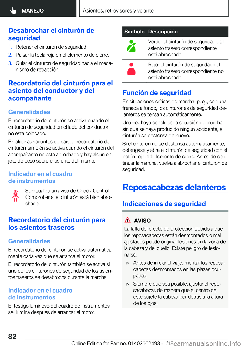 BMW X5 M 2018  Manuales de Empleo (in Spanish) �D�e�s�a�b�r�o�c�h�a�r��e�l��c�i�n�t�u�r�