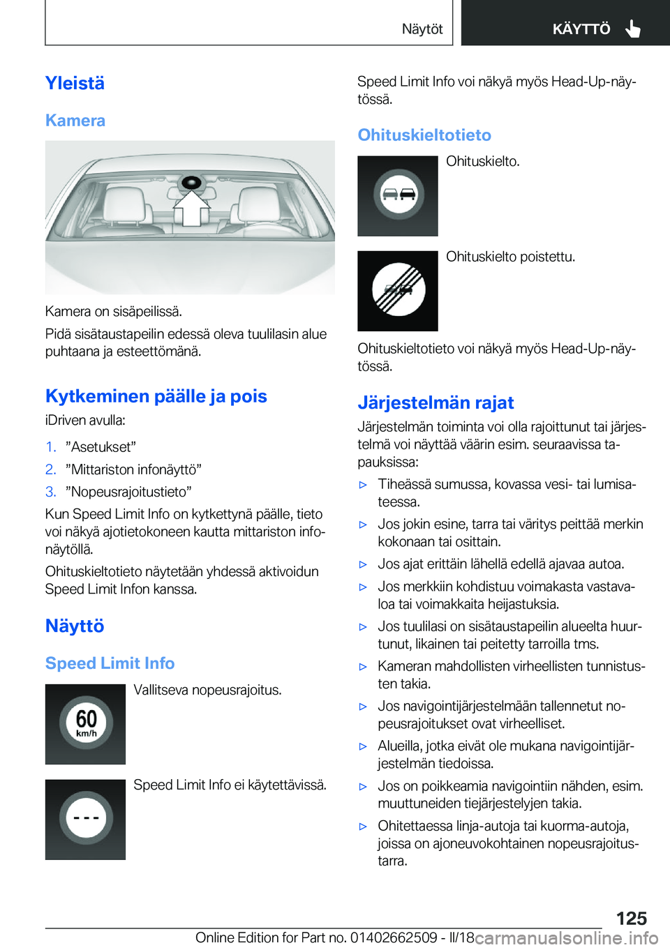 BMW X5 M 2018  Omistajan Käsikirja (in Finnish) �Y�l�e�i�s�t�