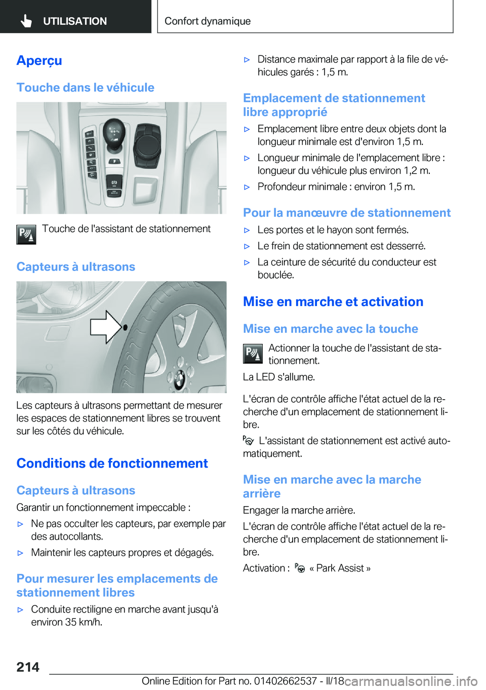 BMW X5 M 2018  Notices Demploi (in French) �A�p�e�r�ç�u
�T�o�u�c�h�e��d�a�n�s��l�e��v�é�h�i�c�u�l�e
�T�o�u�c�h�e� �d�e� �l�'�a�s�s�i�s�t�a�n�t� �d�e� �s�t�a�t�i�o�n�n�e�m�e�n�t
�C�a�p�t�e�u�r�s��