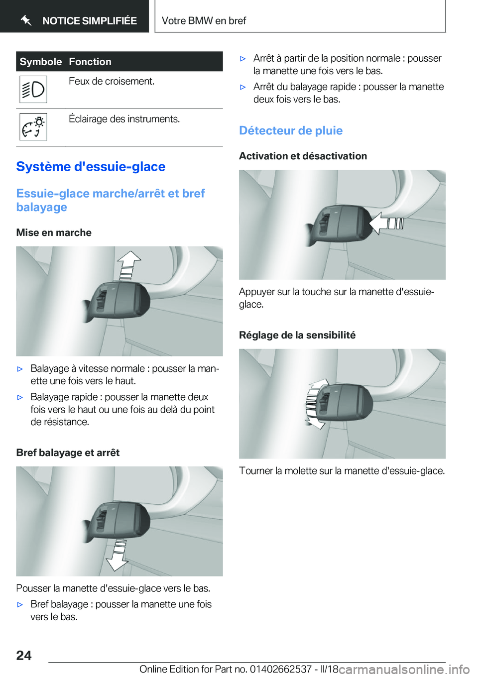 BMW X5 M 2018  Notices Demploi (in French) �S�y�m�b�o�l�e�F�o�n�c�t�i�o�n�F�e�u�x� �d�e� �c�r�o�i�s�e�m�e�n�t�.�