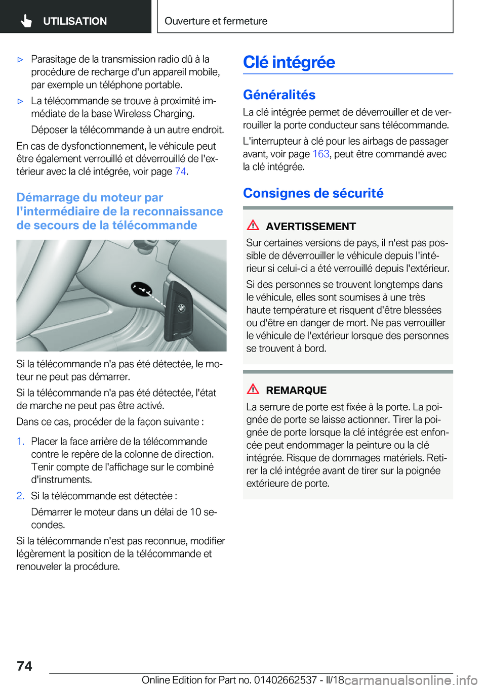 BMW X5 M 2018  Notices Demploi (in French) 'x�P�a�r�a�s�i�t�a�g�e� �d�e� �l�a� �t�r�a�n�s�m�i�s�s�i�o�n� �r�a�d�i�o� �d�