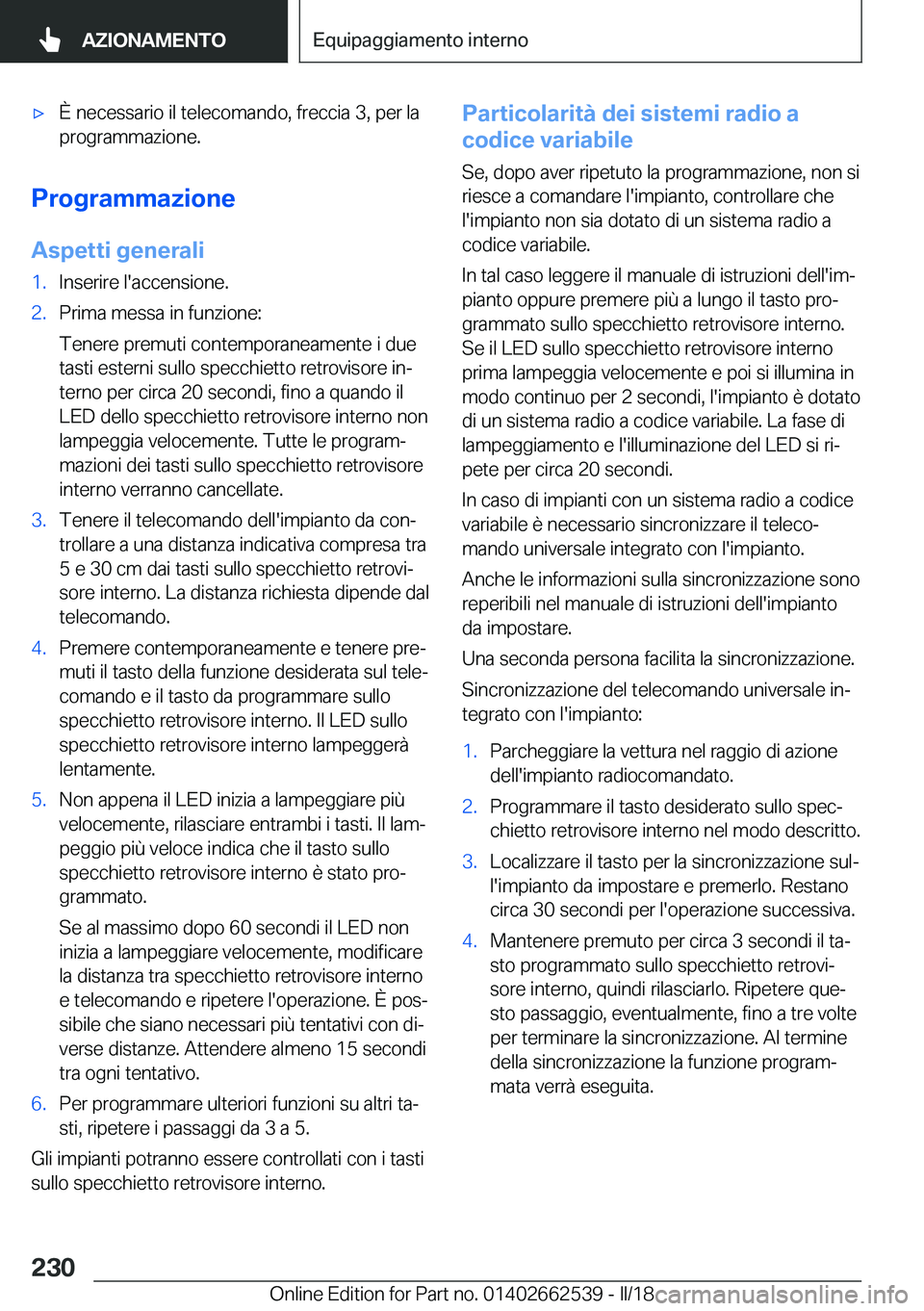 BMW X5 M 2018  Libretti Di Uso E manutenzione (in Italian) 'x�