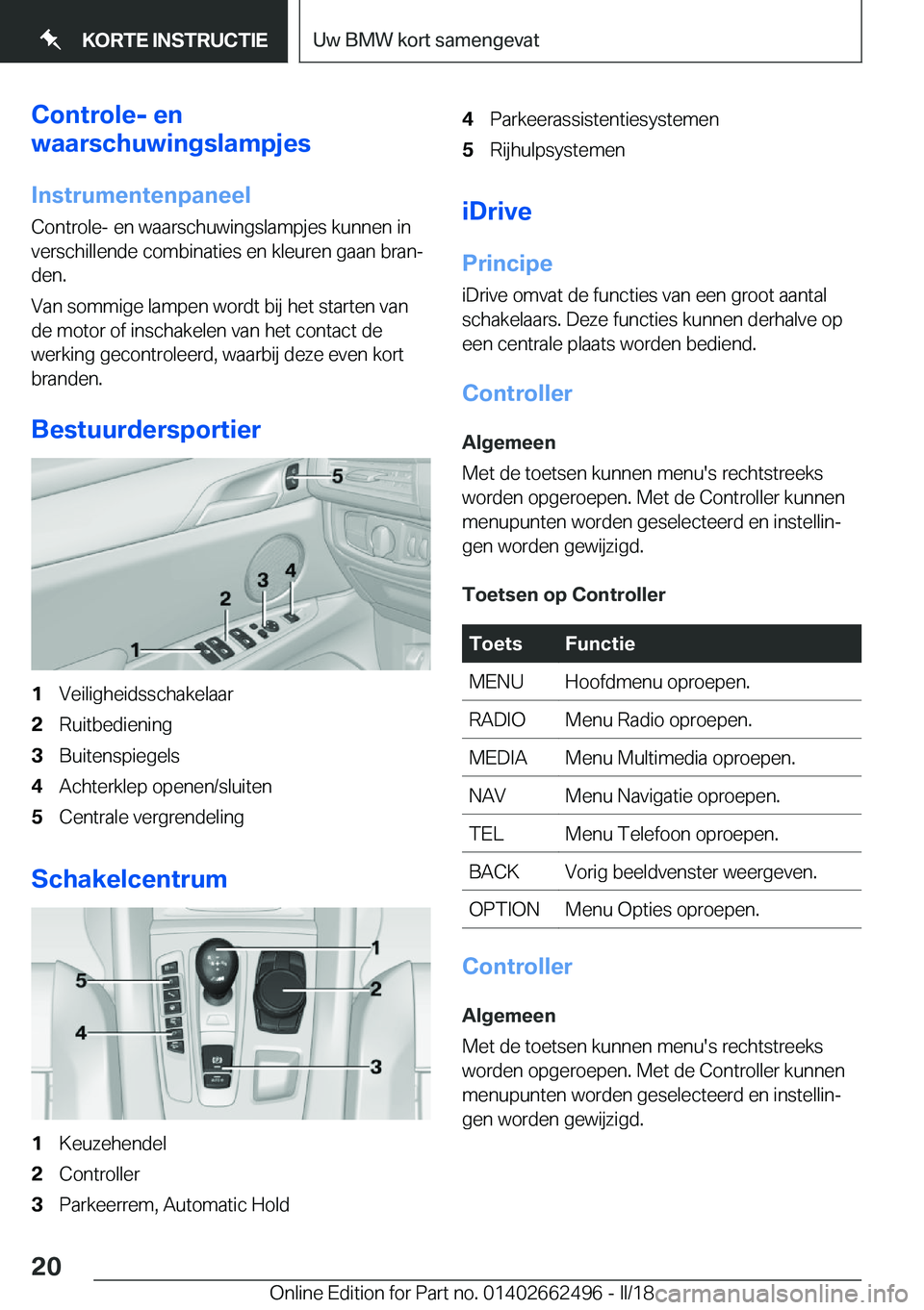 BMW X5 M 2018  Instructieboekjes (in Dutch) �C�o�n�t�r�o�l�e�-��e�n
�w�a�a�r�s�c�h�u�w�i�n�g�s�l�a�m�p�j�e�s
�I�n�s�t�r�u�m�e�n�t�e�n�p�a�n�e�e�l
�C�o�n�t�r�o�l�e�-� �e�n� �w�a�a�r�s�c�h�u�w�i�n�g�s�l�a�m�p�j�e�s� �k�u�n�n�e�n� �i�n
�v�e�r�s�c