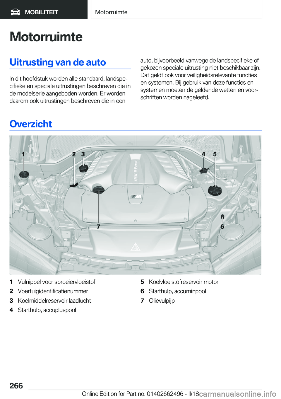 BMW X5 M 2018  Instructieboekjes (in Dutch) �M�o�t�o�r�r�u�i�m�t�e�U�i�t�r�u�s�t�i�n�g��v�a�n��d�e��a�u�t�o
�I�n� �d�i�t� �h�o�o�f�d�s�t�u�k� �w�o�r�d�e�n� �a�l�l�e� �s�t�a�n�d�a�a�r�d�,� �l�a�n�d�s�p�ej�c�i�f�i�e�k�e� �e�n� �s�p�e�c�i�a�l�