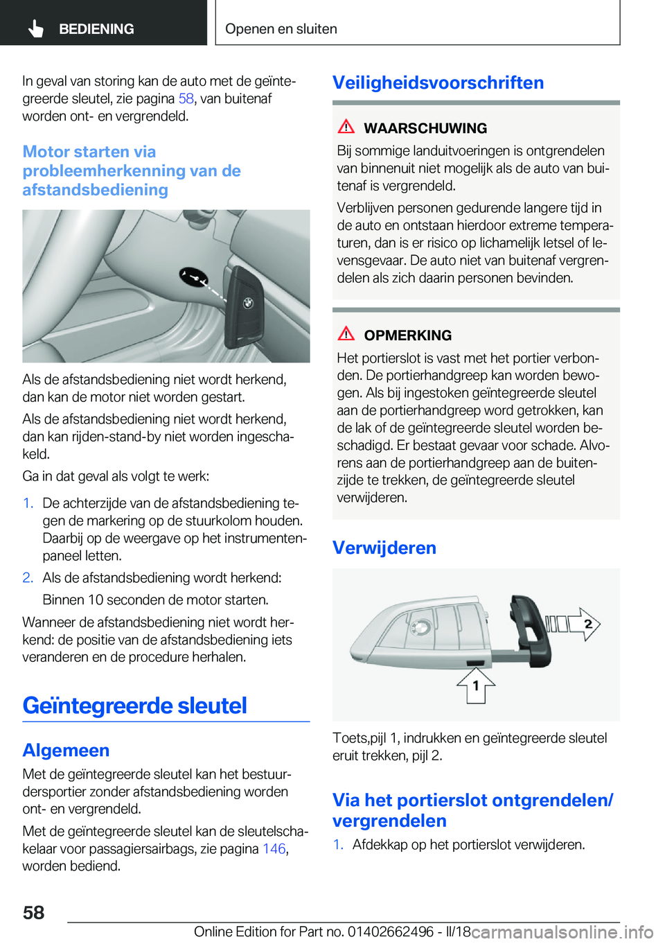 BMW X5 M 2018  Instructieboekjes (in Dutch) �I�n� �g�e�v�a�l� �v�a�n� �s�t�o�r�i�n�g� �k�a�n� �d�e� �a�u�t�o� �m�e�t� �d�e� �g�e�