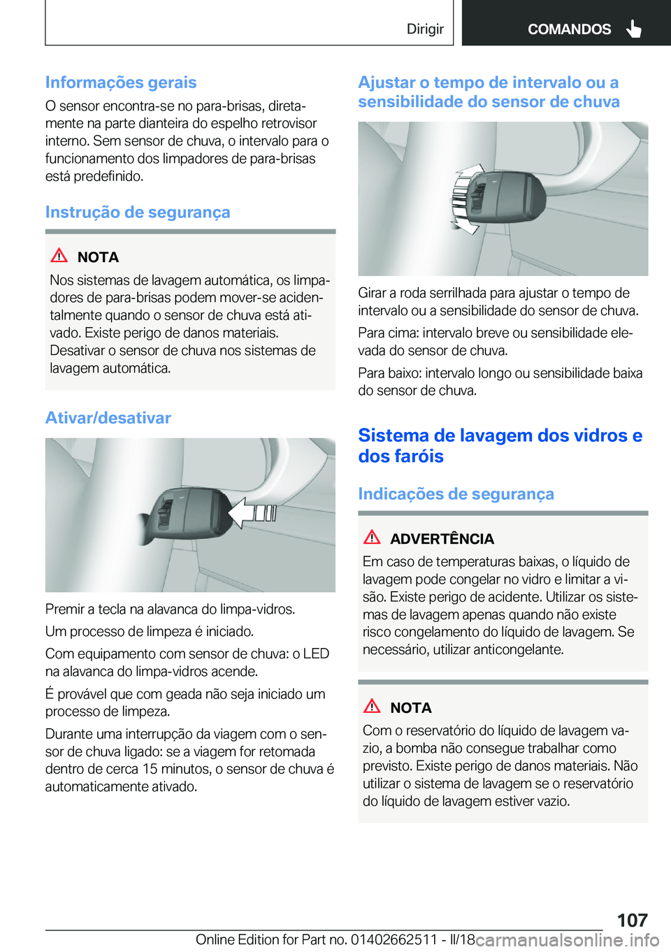 BMW X5 M 2018  Manual do condutor (in Portuguese) �I�n�f�o�r�m�a�