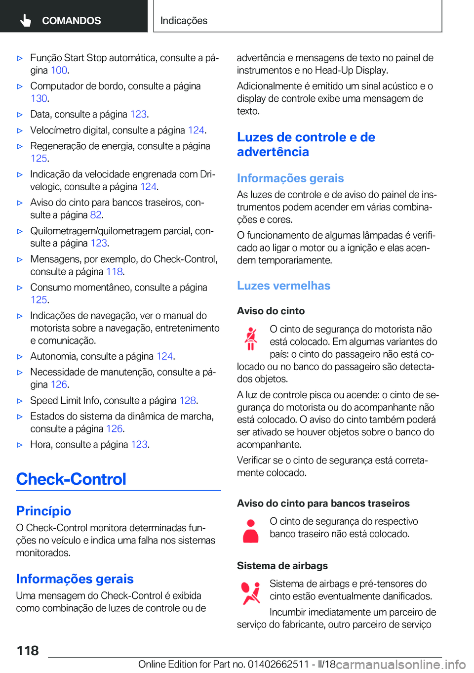 BMW X5 M 2018  Manual do condutor (in Portuguese) 'x�F�u�n�