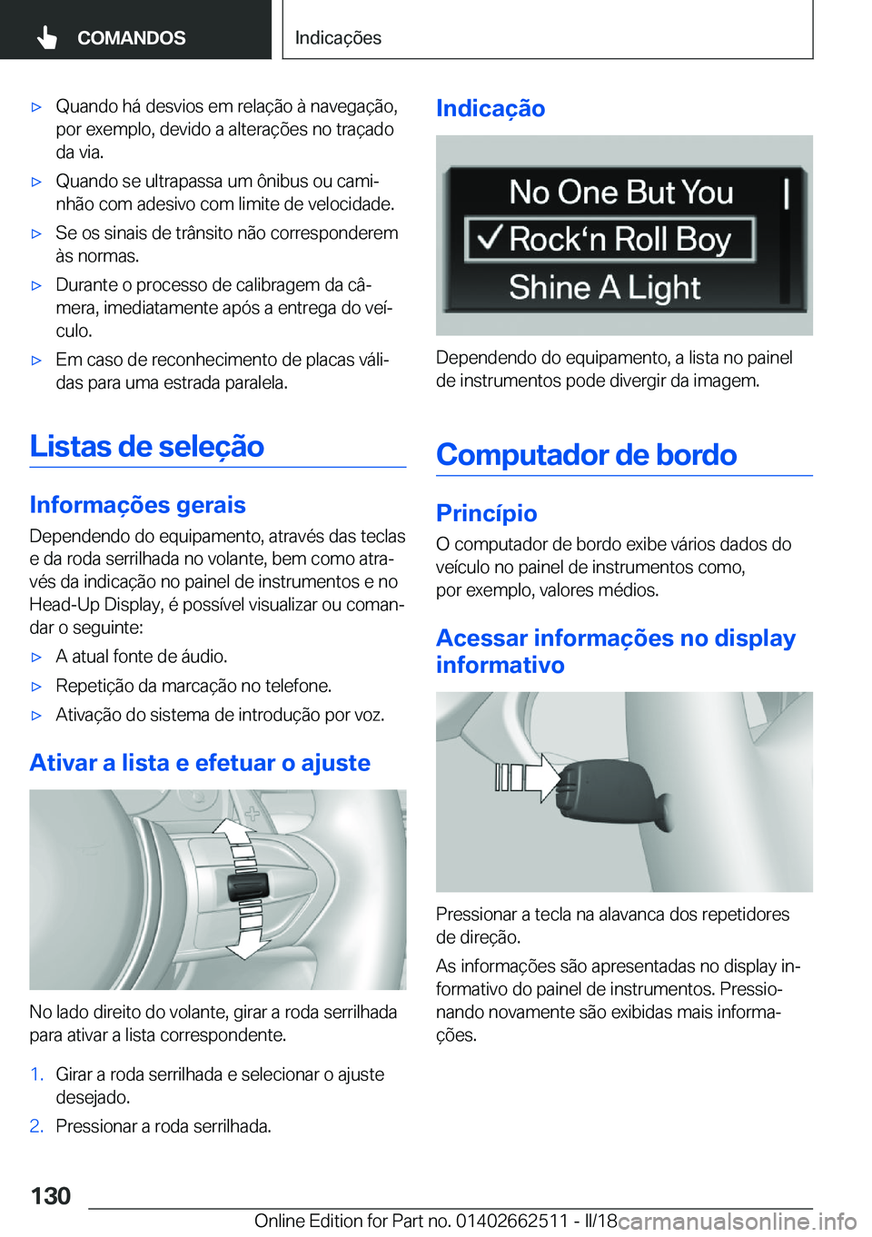 BMW X5 M 2018  Manual do condutor (in Portuguese) 'x�Q�u�a�n�d�o� �h�á� �d�e�s�v�i�o�s� �e�m� �r�e�l�a�
