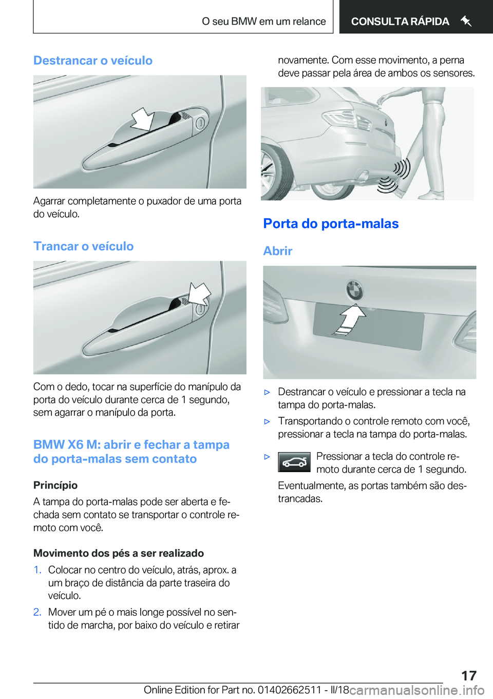 BMW X5 M 2018  Manual do condutor (in Portuguese) �D�e�s�t�r�a�n�c�a�r��o��v�e�