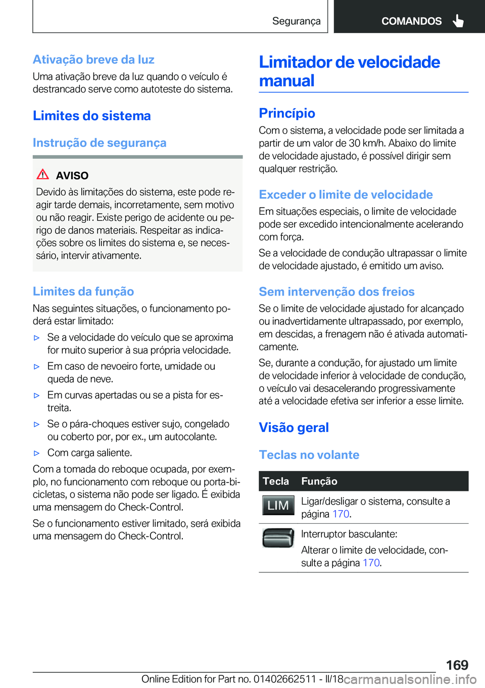BMW X5 M 2018  Manual do condutor (in Portuguese) �A�t�i�v�a�