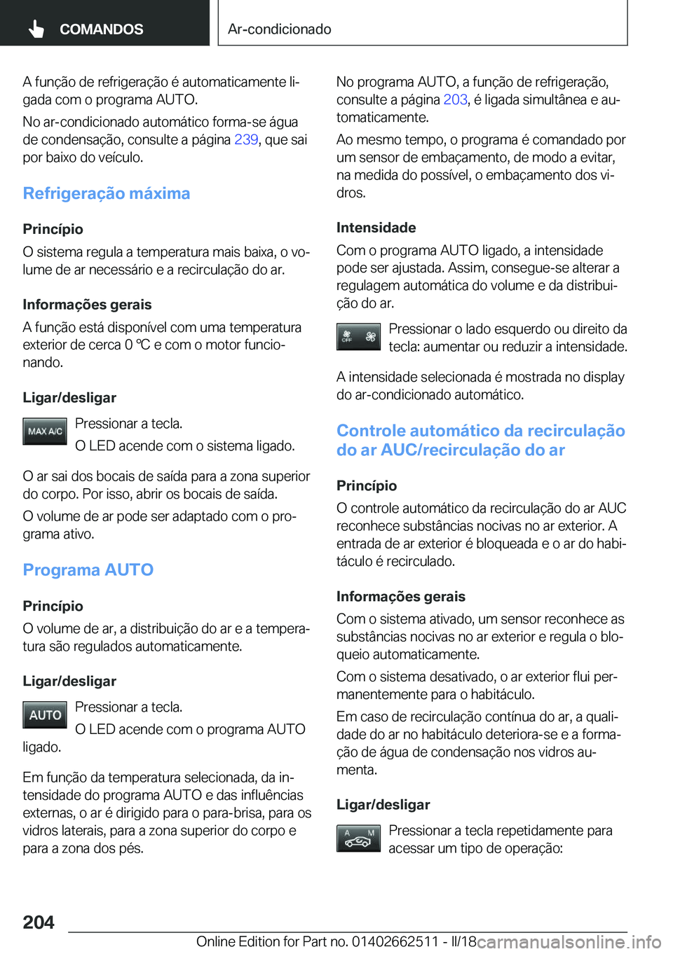 BMW X5 M 2018  Manual do condutor (in Portuguese) �A� �f�u�n�