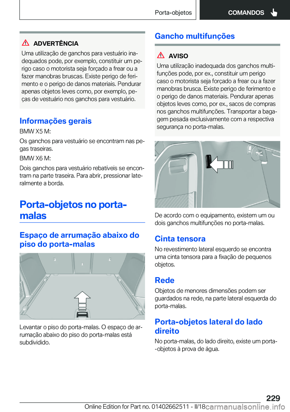 BMW X5 M 2018  Manual do condutor (in Portuguese) �A�D�V�E�R�T�