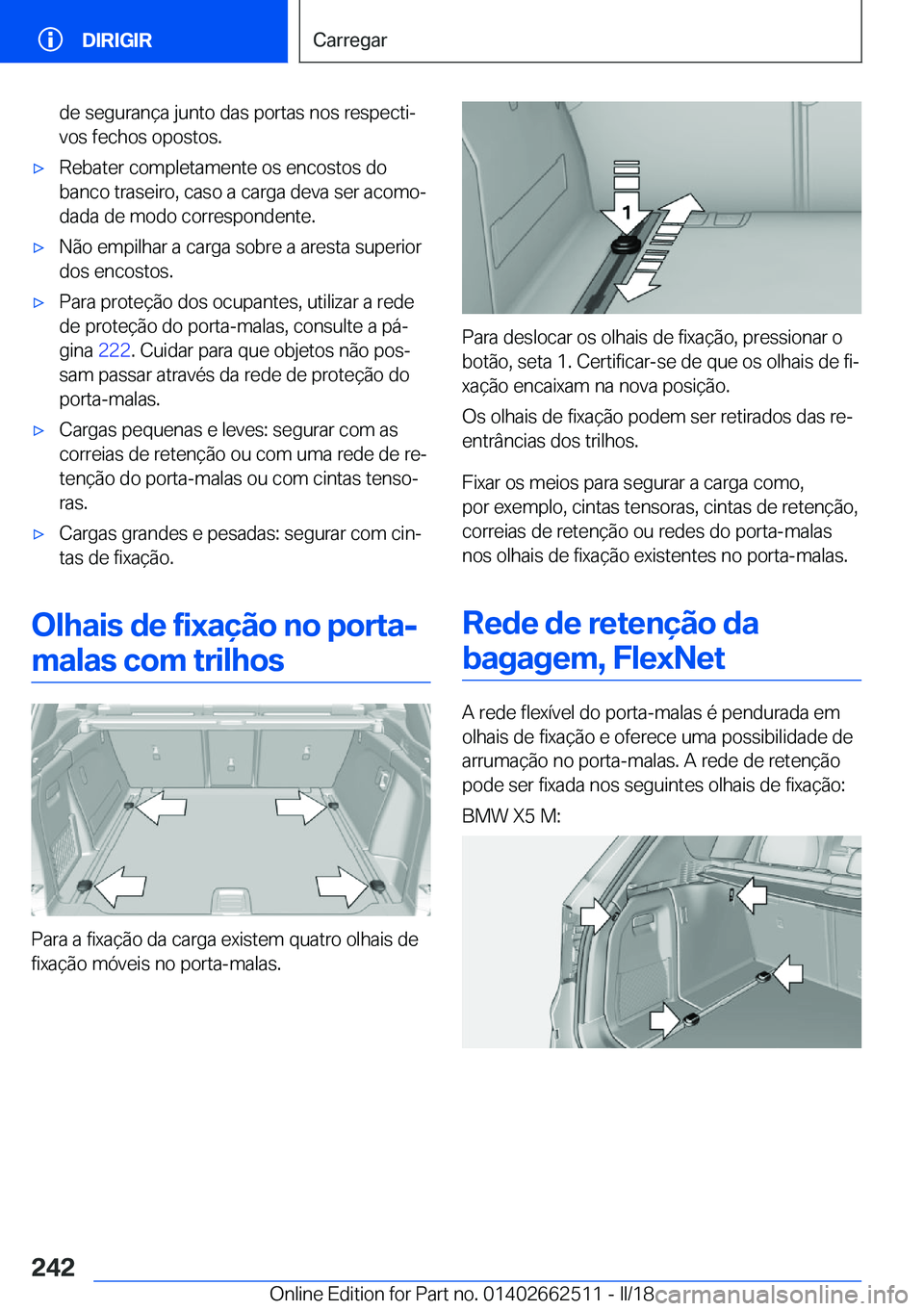 BMW X5 M 2018  Manual do condutor (in Portuguese) �d�e� �s�e�g�u�r�a�n�