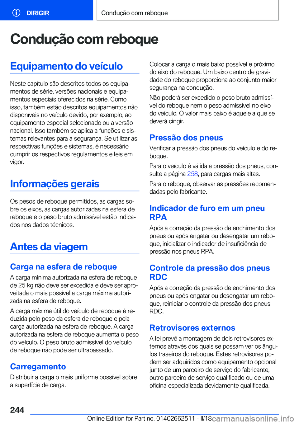 BMW X5 M 2018  Manual do condutor (in Portuguese) �C�o�n�d�u�