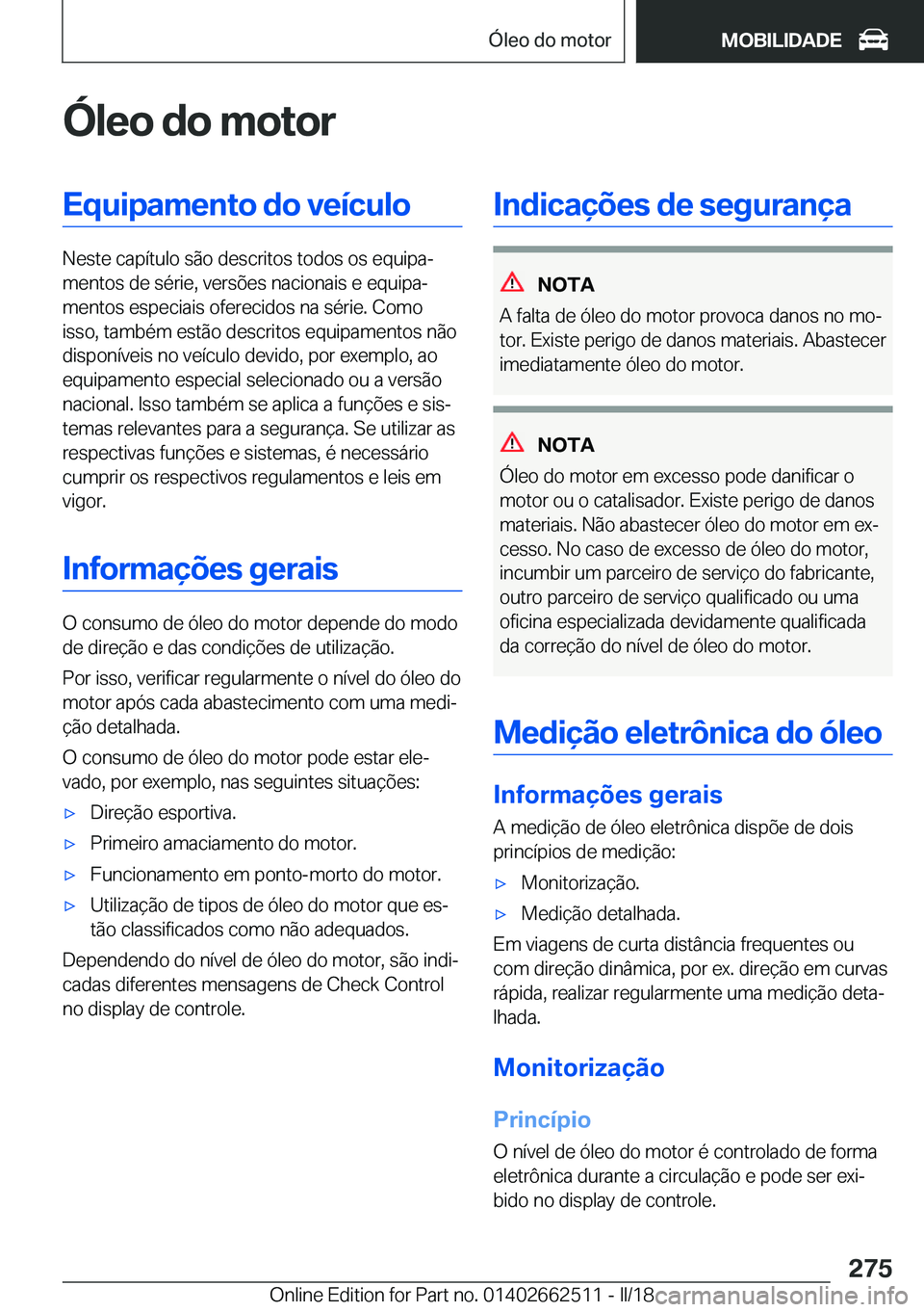 BMW X5 M 2018  Manual do condutor (in Portuguese) �