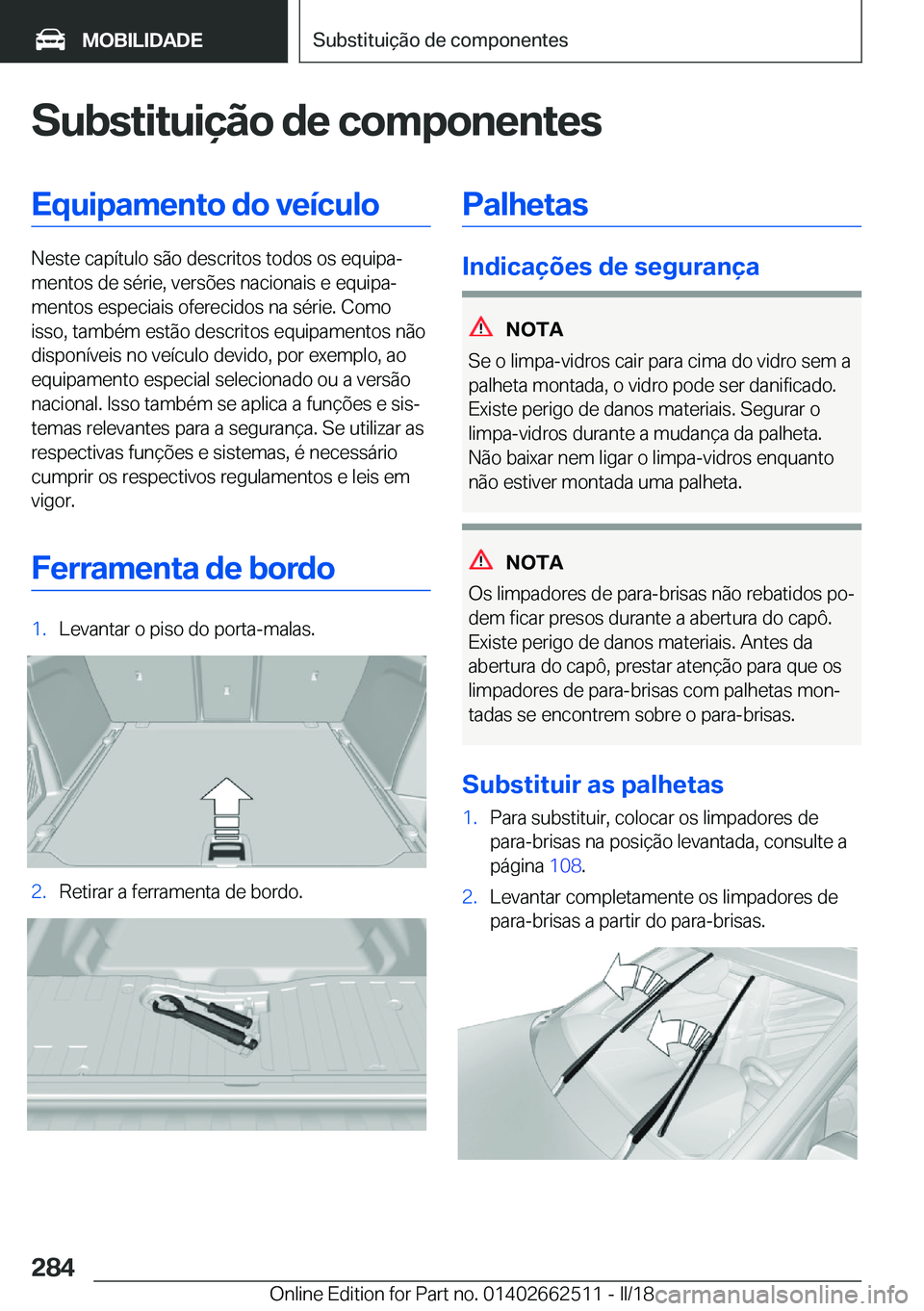 BMW X5 M 2018  Manual do condutor (in Portuguese) �S�u�b�s�t�i�t�u�i�