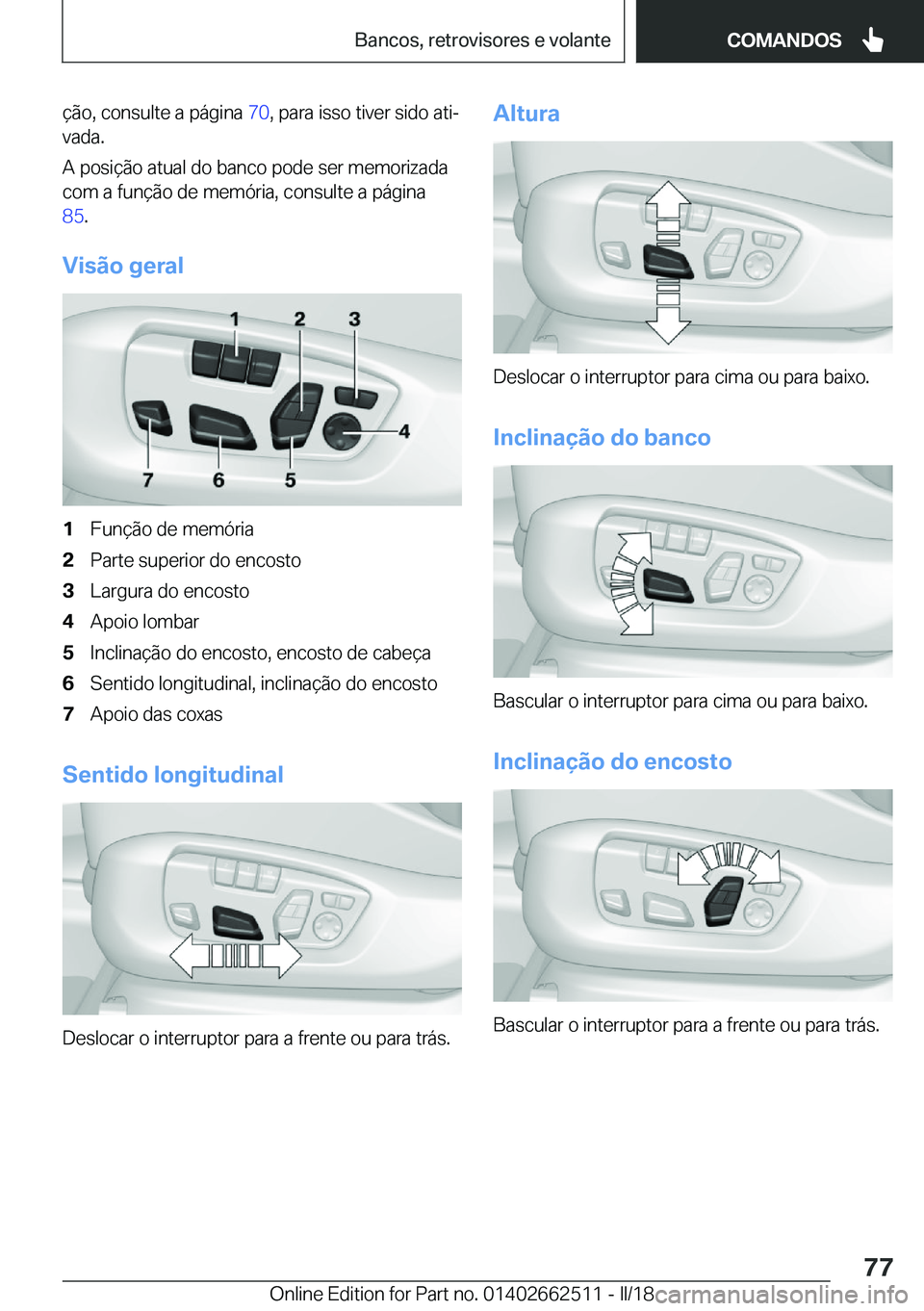 BMW X5 M 2018  Manual do condutor (in Portuguese) �